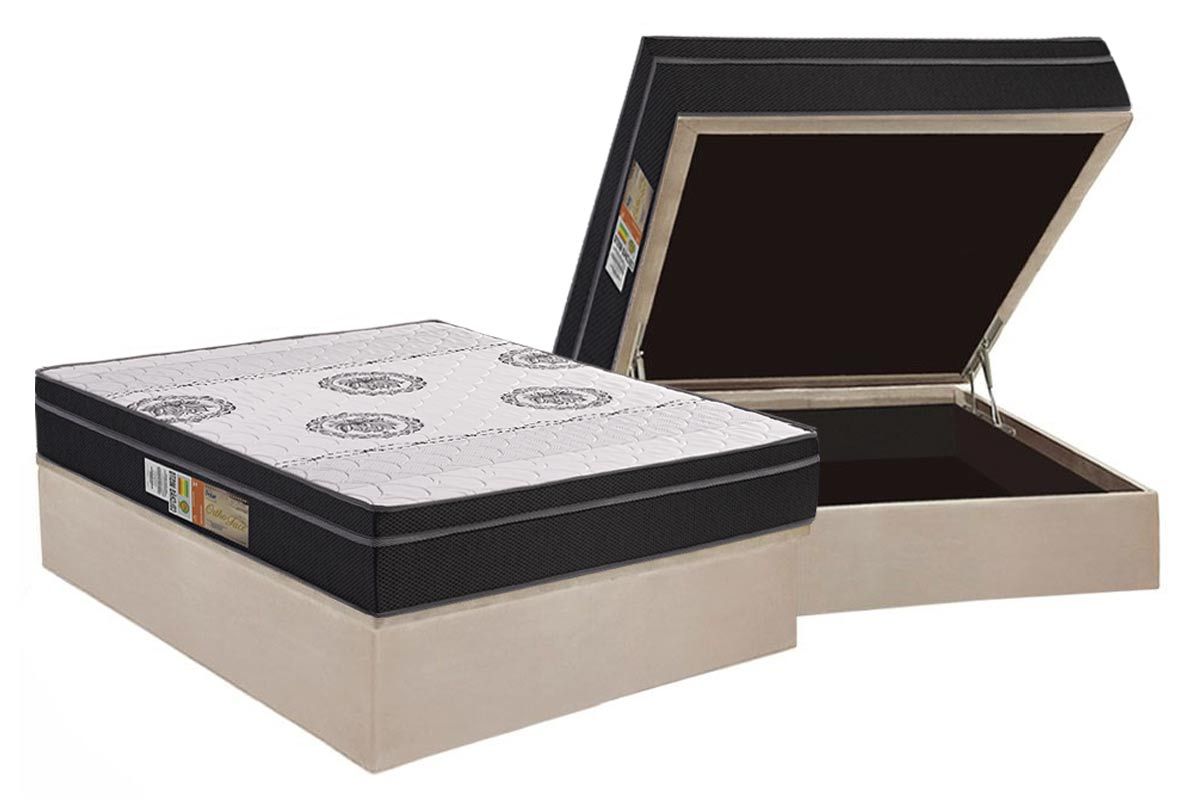 Cama Box Baú CRC +Colchão Ortopédico Class Polar
