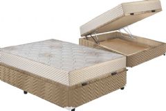 Cama Box Baú Filhão +Colchão Molas Safira Polar