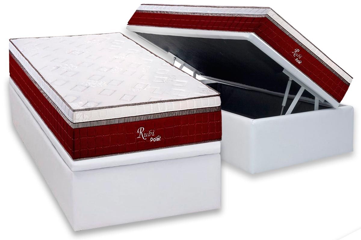 Cama Box Baú CRC +Colchão Molas Rubi Polar