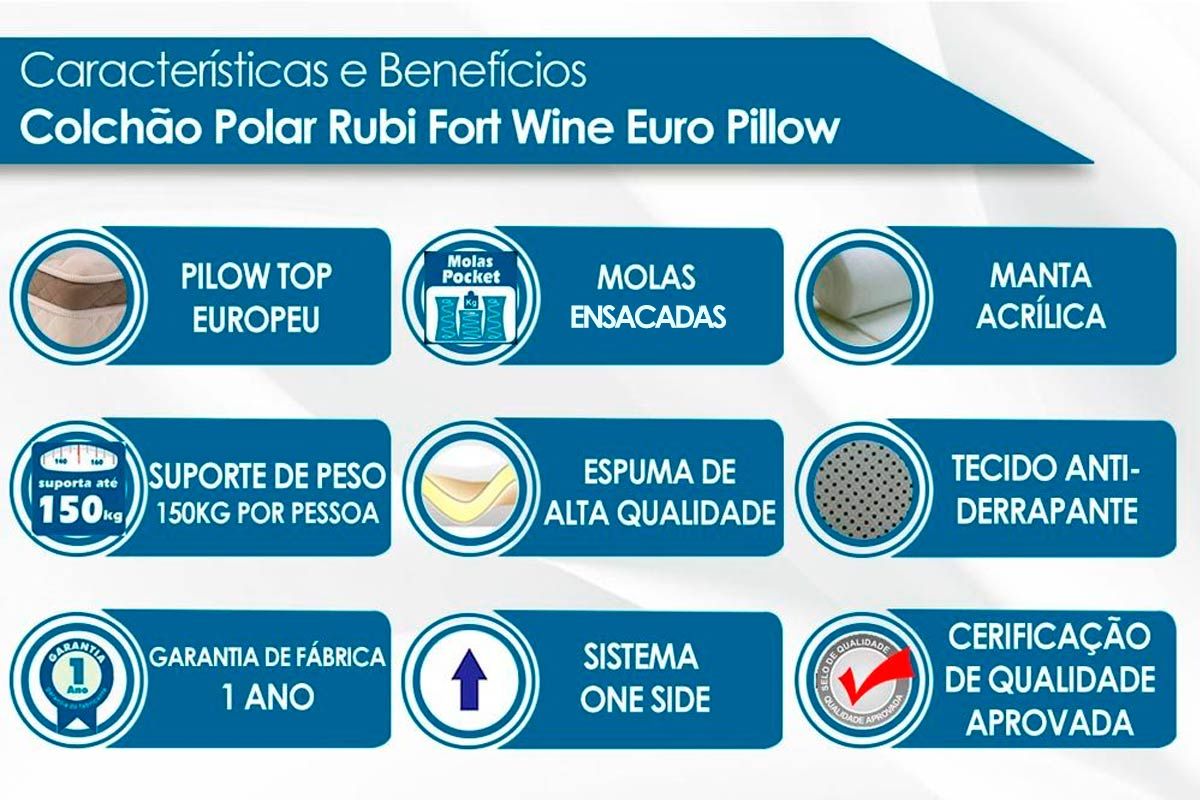 Cama Box Baú CRC +Colchão Molas Rubi Polar