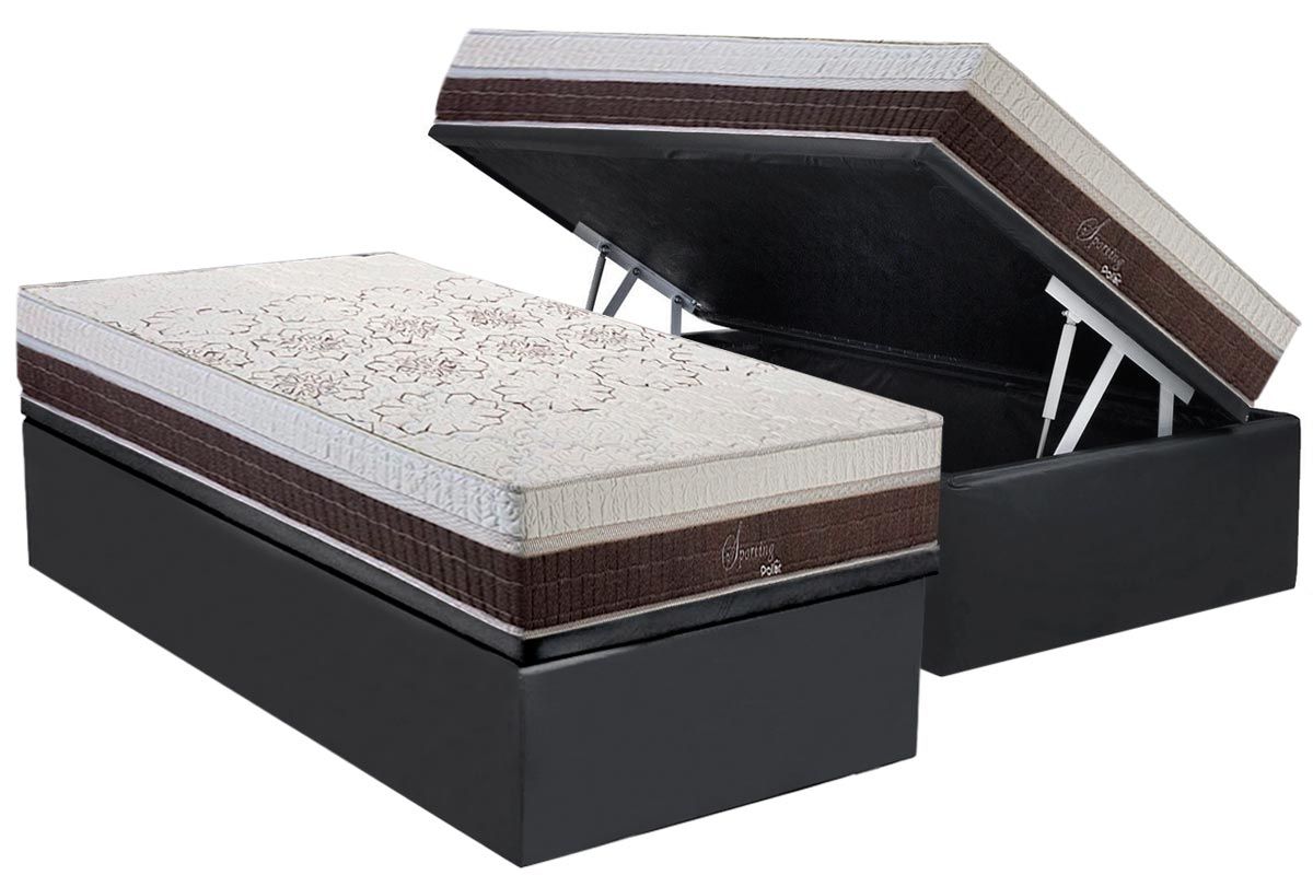 Cama Box Baú CRC +Colchão Molas Sporting Polar