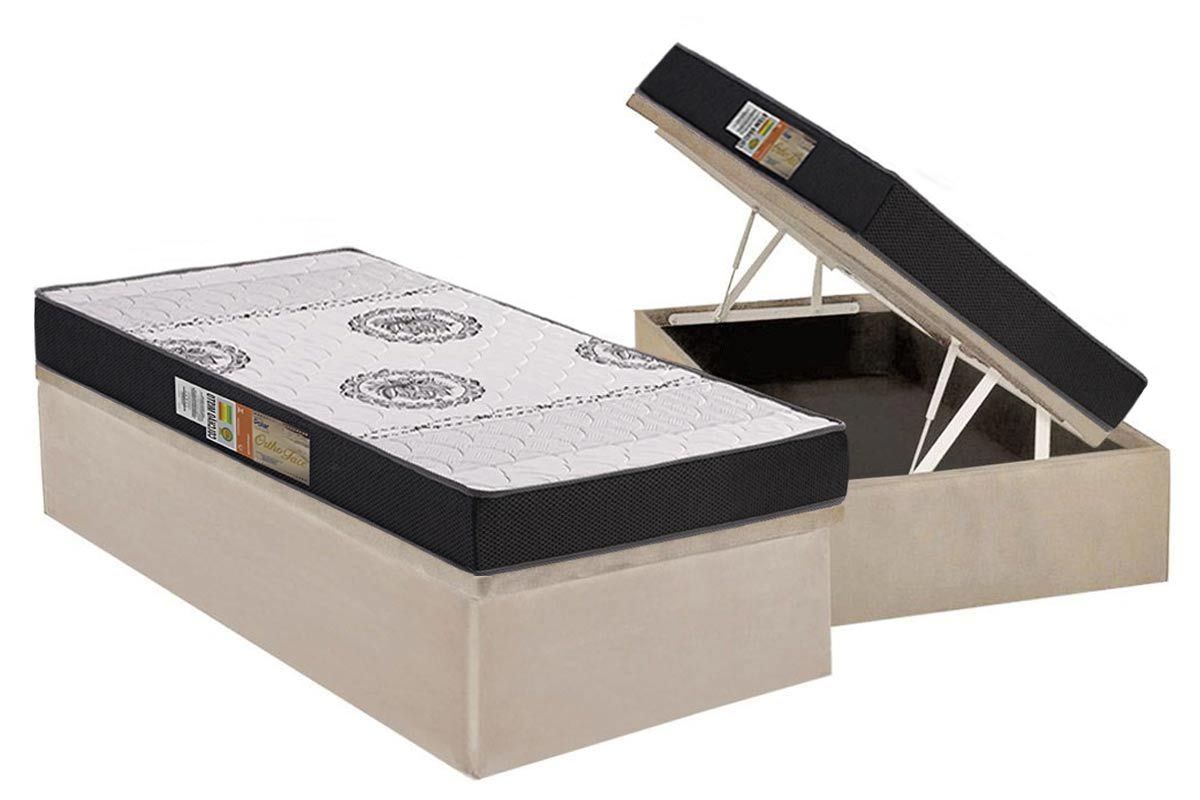 Cama Box Baú CRC +Colchão Ortopédico Class Polar