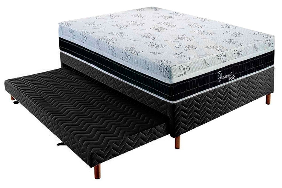 Cama Box c/Aux CRC +Colchão Molas Diamond Polar