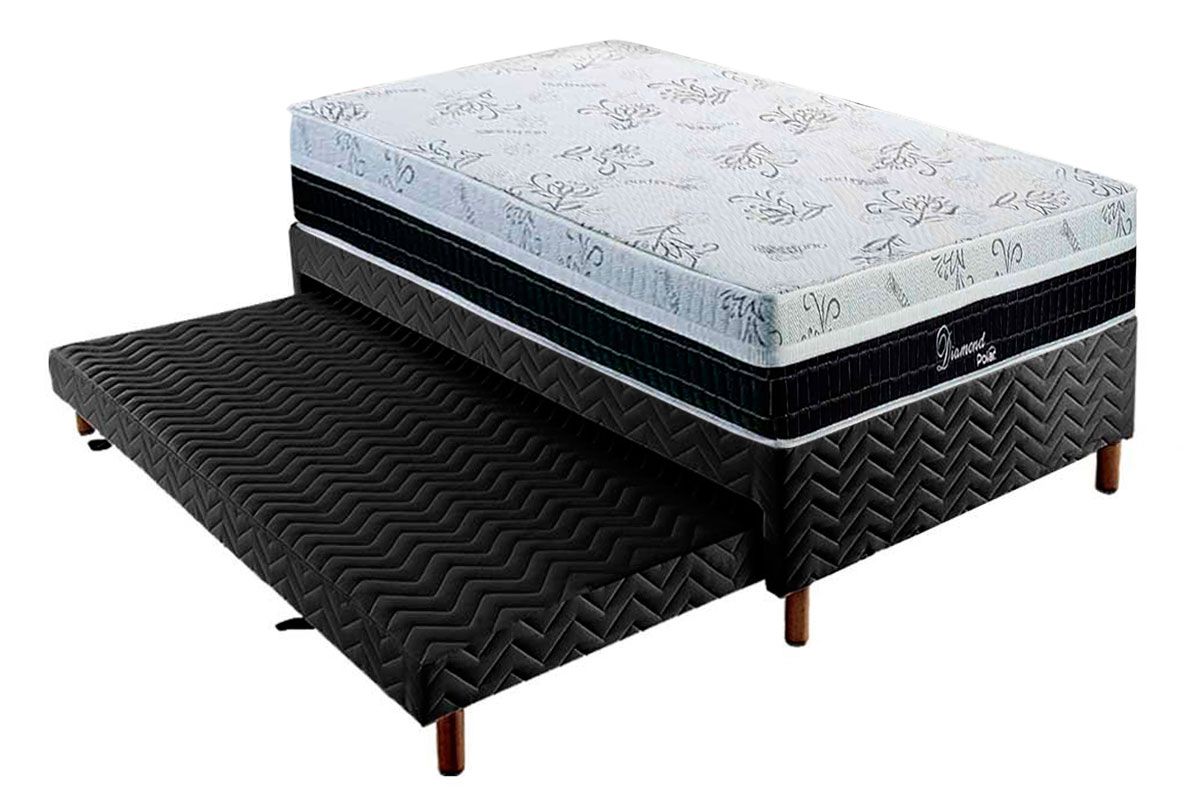 Cama Box c/Aux CRC +Colchão Molas Diamond Polar