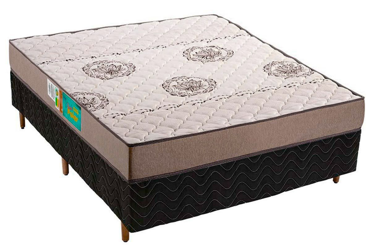 Cama Box CRC +Colchão Espuma D33 Pérola Polar