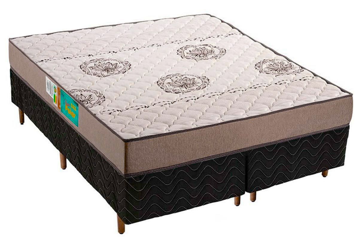 Cama Box CRC +Colchão Espuma D33 Pérola Polar