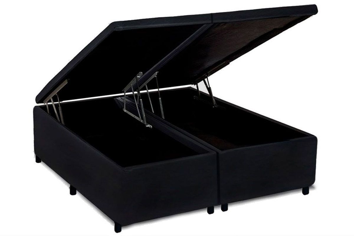Cama Box Baú CRC +Colchão Espuma D33 Pérola Polar