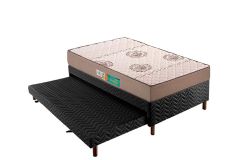 Cama Box Filhão +Colchão Espuma D33 Pérola Polar