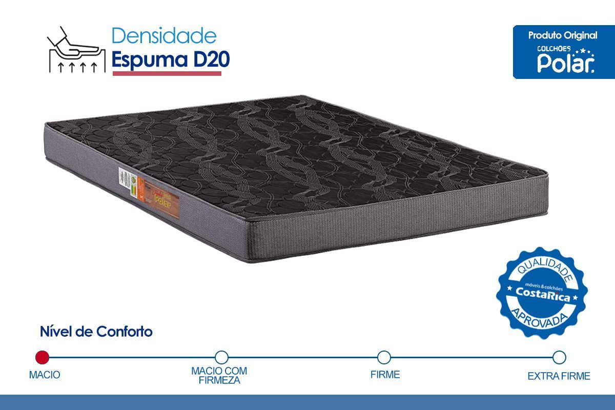 Cama Box CRC +Colchão Espuma D20 Pérola Polar
