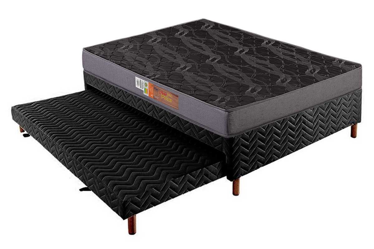 Cama Box CRC +Colchão Espuma D20 Pérola Polar