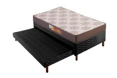 Cama Box Filhão +Colchão Espuma D28 Pérola Polar