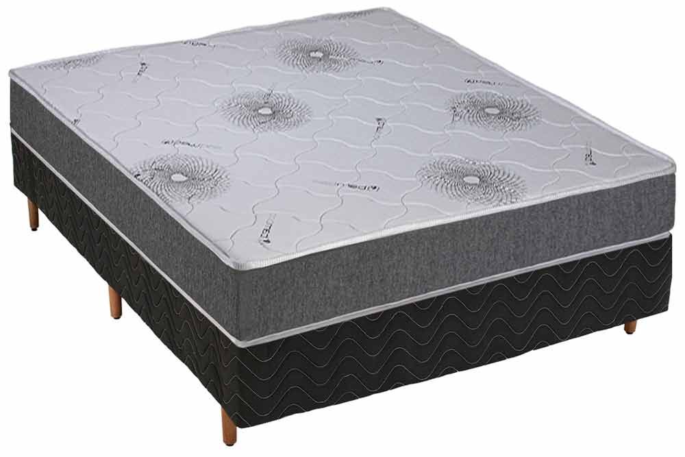 Cama Box CRC +Colchão Espuma D33 Pérola Polar