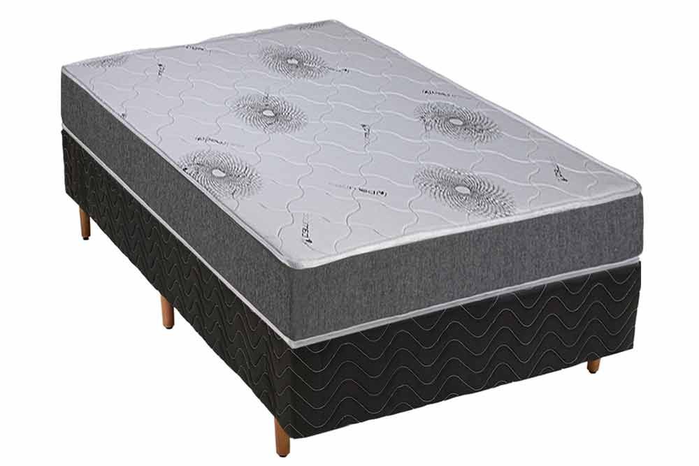 Cama Box CRC +Colchão Espuma D33 Pérola Polar
