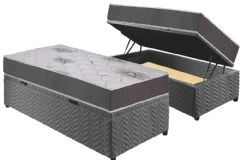 Cama Box Baú Filhão +Colchão Espuma D33 Pérola Polar