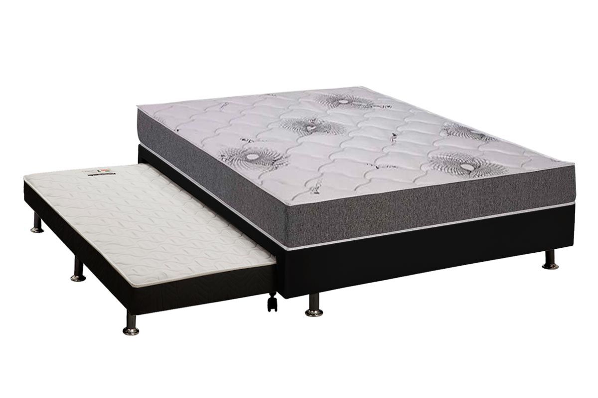 Cama Box CRC +Colchão Espuma D33 Pérola Polar