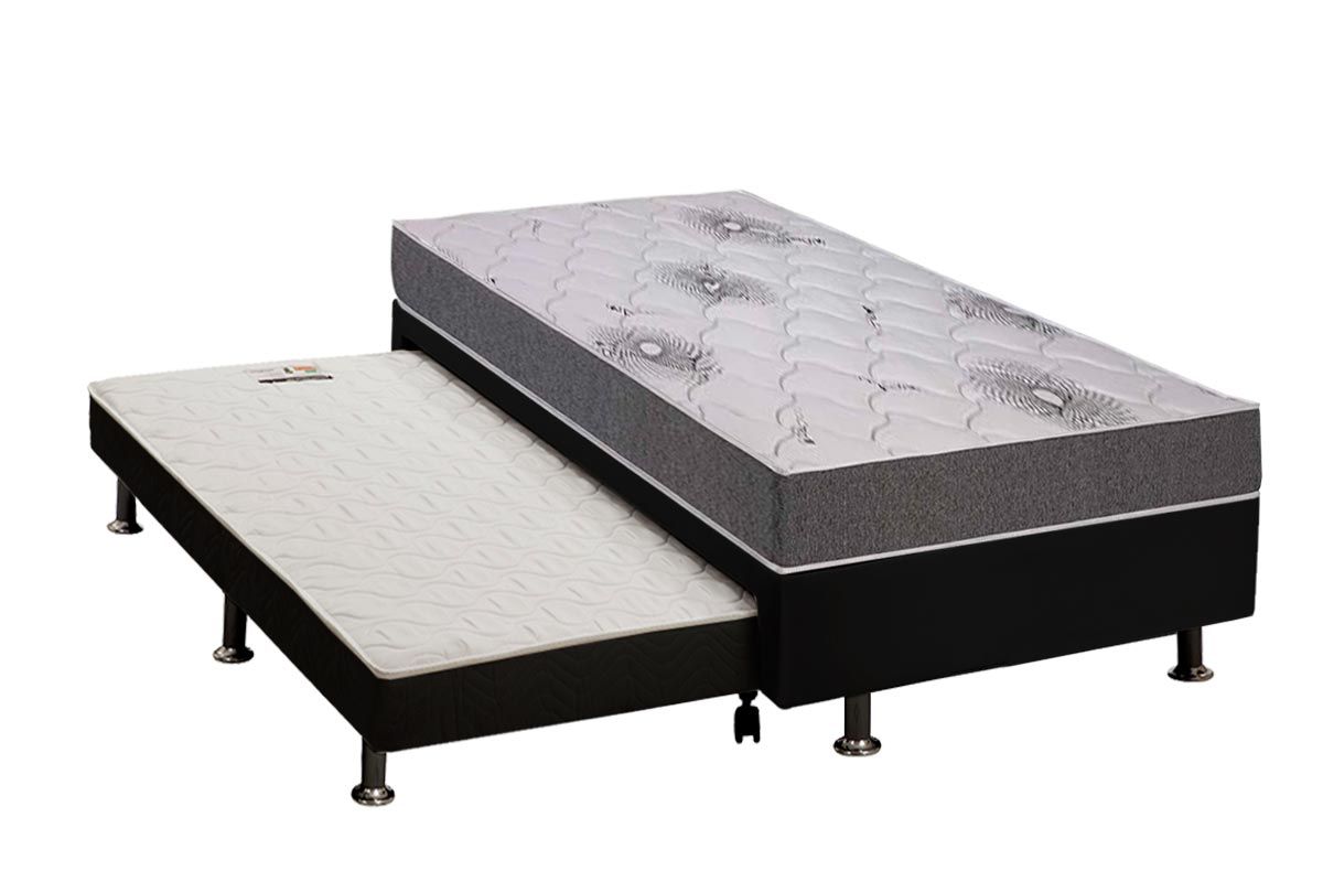 Cama Box CRC +Colchão Espuma D33 Pérola Polar