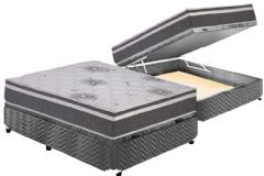 Cama Box Baú Filhão +Colchão Espuma D33 Pérola Polar