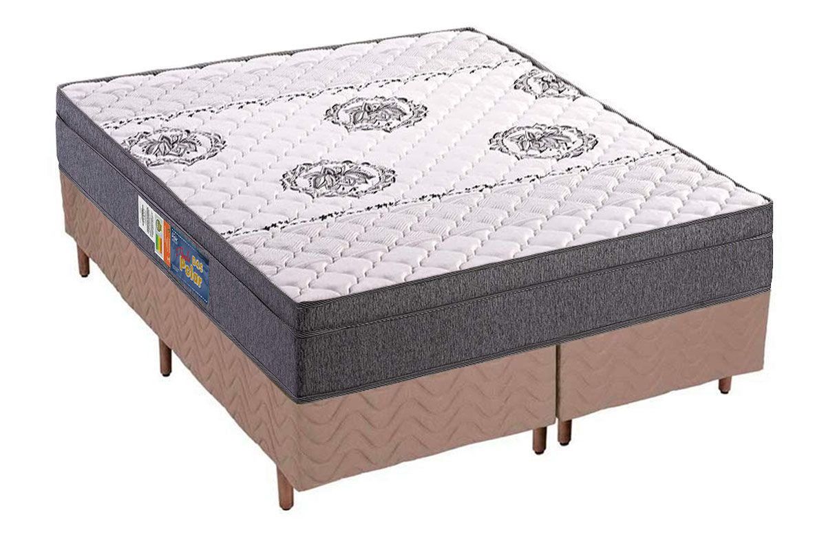 Cama Box CRC +Colchão Espuma D45 Pérola Fort Polar