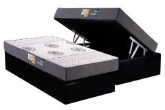 Cama Box Baú Filhão +Colchão Espuma D45 Pérola Polar