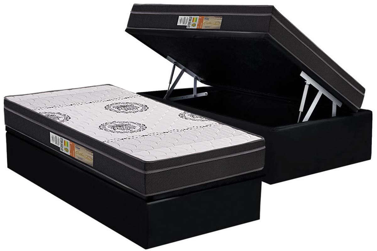 Cama Box Baú CRC +Colchão Ortopédico Orthoface Polar