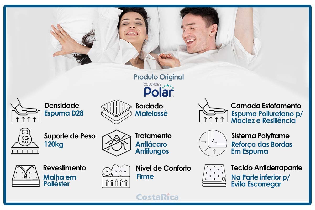 Cama Box Baú CRC +Colchão Ortopédico Orthoface Polar