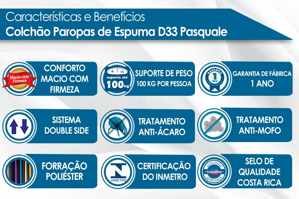 Cama Box Baú CRC +Colchão D33 Pasquale Paropas