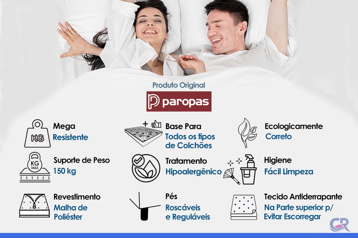 Cama Box CRC +Colchão Ortopédico Ultra Paropas