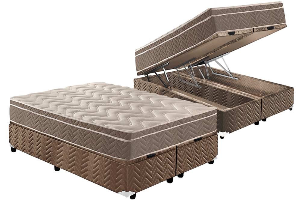 Cama Box Baú CRC +Colchão Ortopédico Ultra Paropas