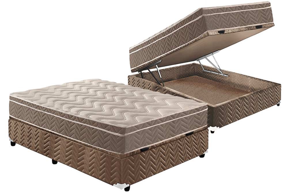 Cama Box Baú CRC +Colchão Ortopédico Ultra Paropas