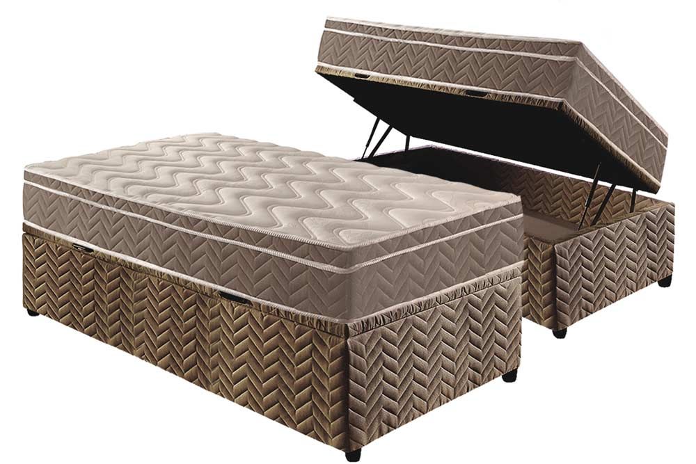 Cama Box Baú CRC +Colchão Ortopédico Ultra Paropas