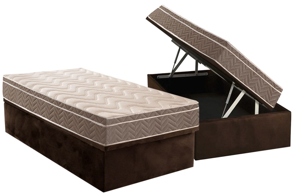 Cama Box Baú CRC +Colchão Ortopédico Ultra Paropas