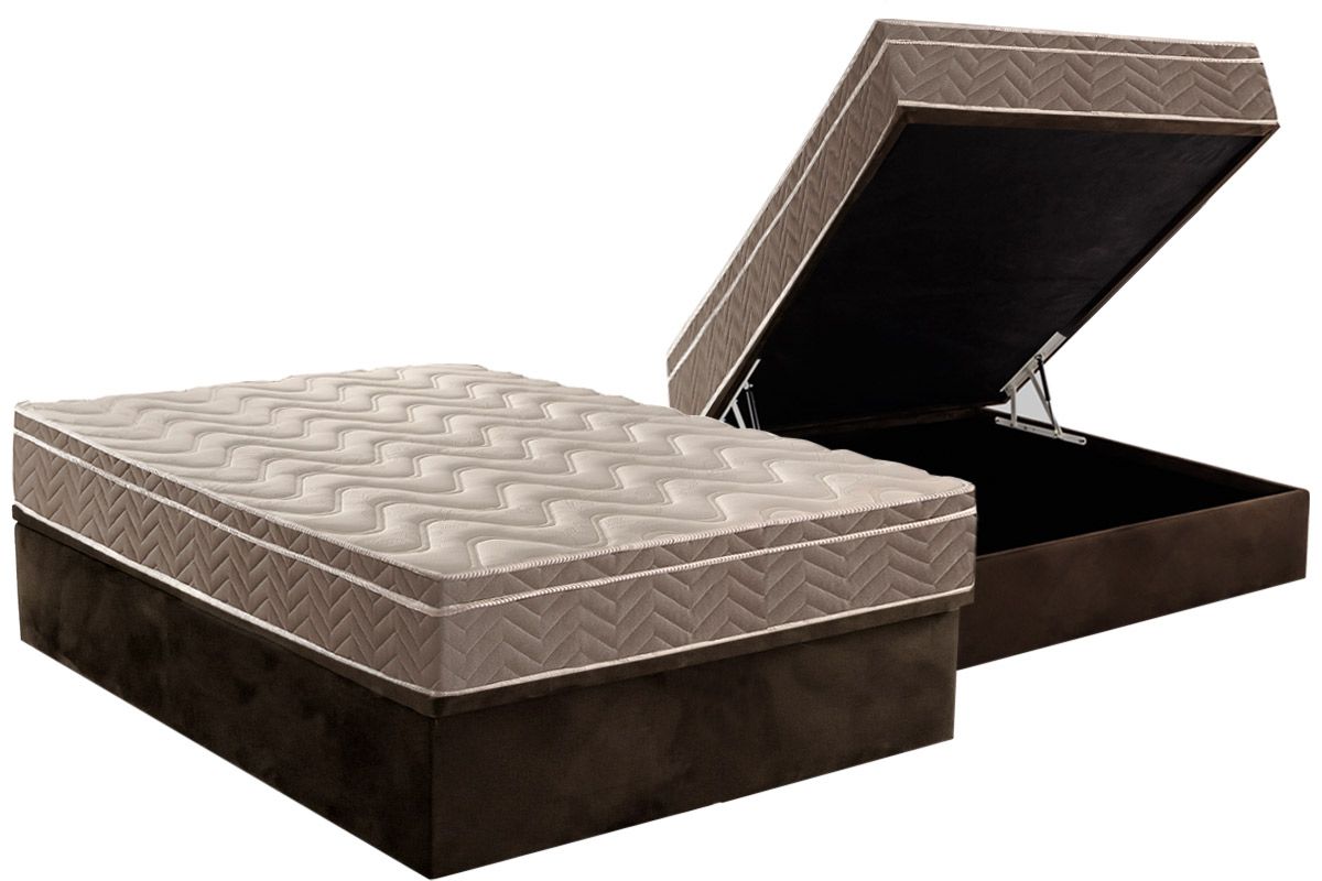 Cama Box Baú CRC +Colchão Ortopédico Ultra Paropas