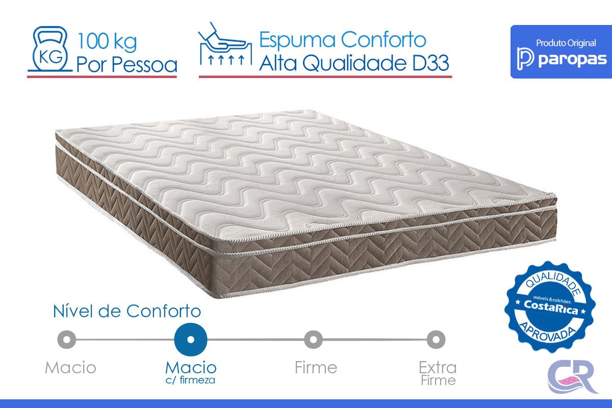 Cama Box CRC +Colchão Ortopédico Ultra Paropas