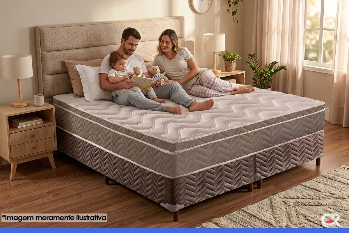 Cama Box CRC +Colchão Ortopédico Ultra Paropas