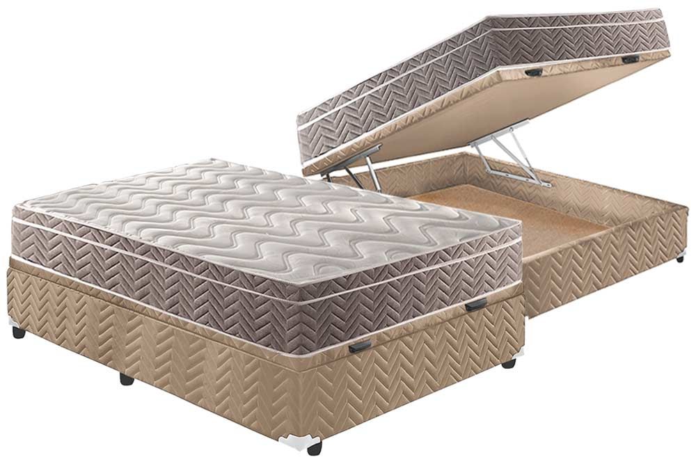 Cama Box Baú CRC +Colchão Ortopédico Ultra Paropas