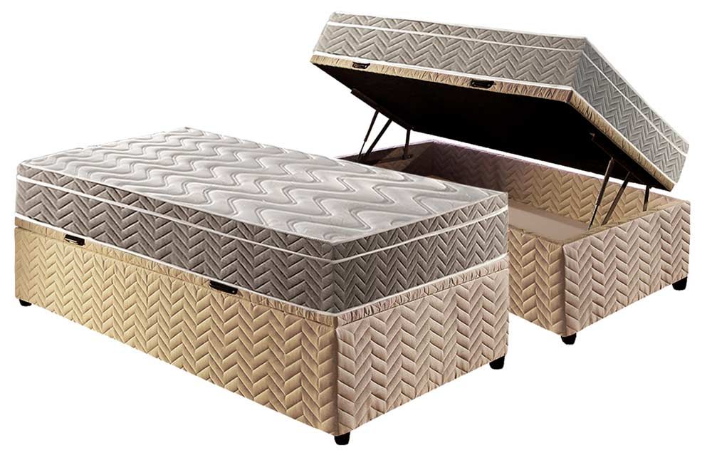Cama Box Baú CRC +Colchão Ortopédico Ultra Paropas