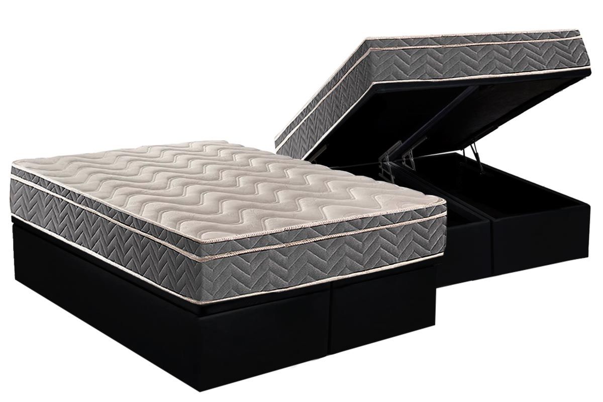 Cama Box Baú CRC +Colchão Ortopédico Mega Paropas