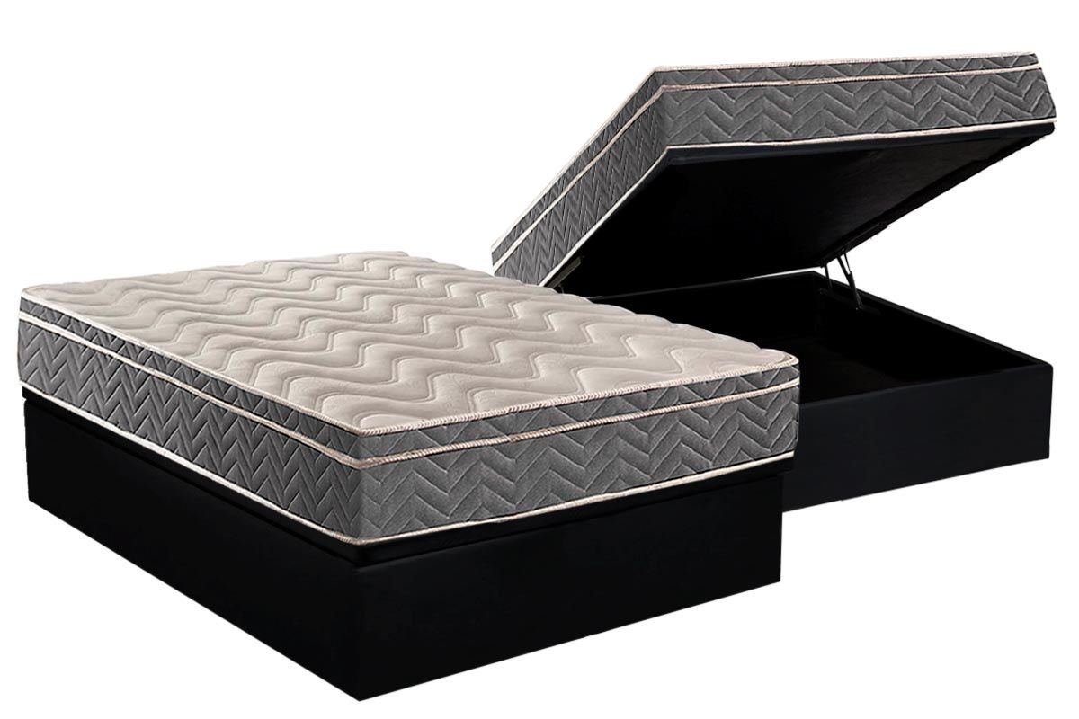 Cama Box Baú CRC +Colchão Ortopédico Mega Paropas