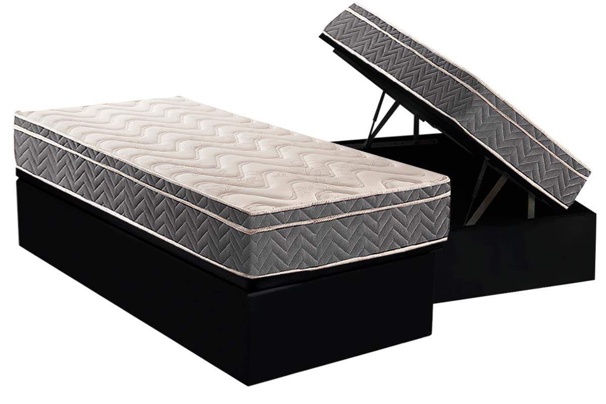 Cama Box Baú CRC +Colchão Ortopédico Mega Paropas