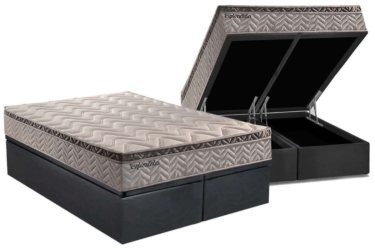 Cama Box Baú CRC +Colchão Molas Esplêndido Paropas
