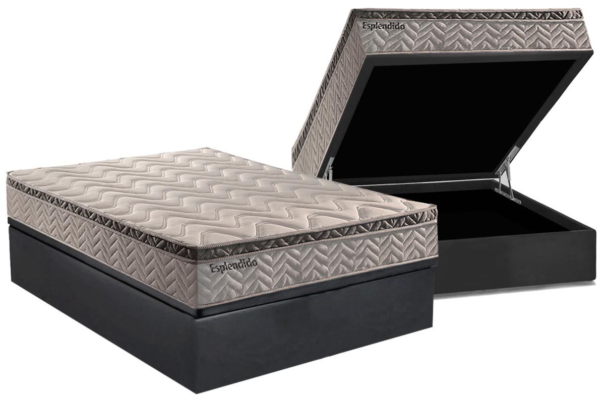 Cama Box Baú CRC +Colchão Molas Esplêndido Paropas