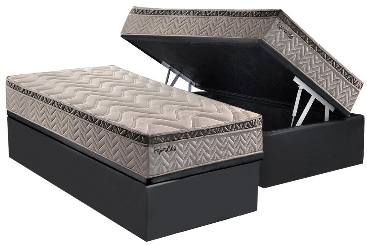 Cama Box Baú CRC +Colchão Molas Esplêndido Paropas