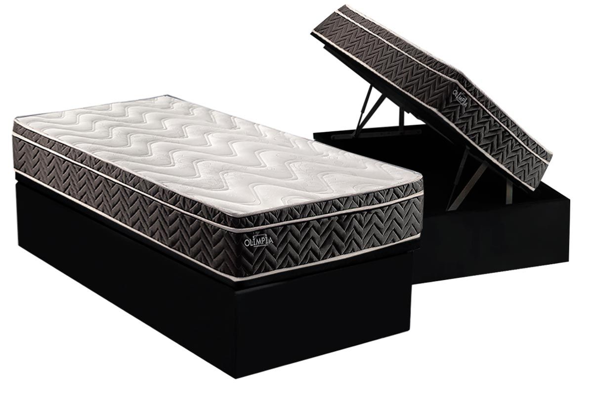 Cama Box Baú CRC +Colchão Molas Olímpia Paropas