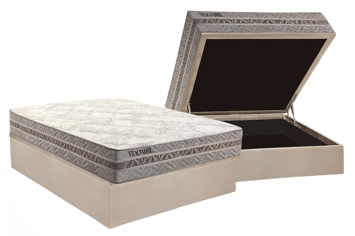 Cama Box Baú CRC +Colchão Molas Texture Paropas