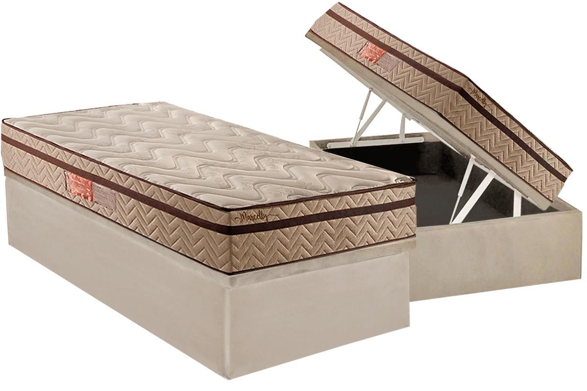 Cama Box Baú CRC +Colchão Molas Marcelly Paropas