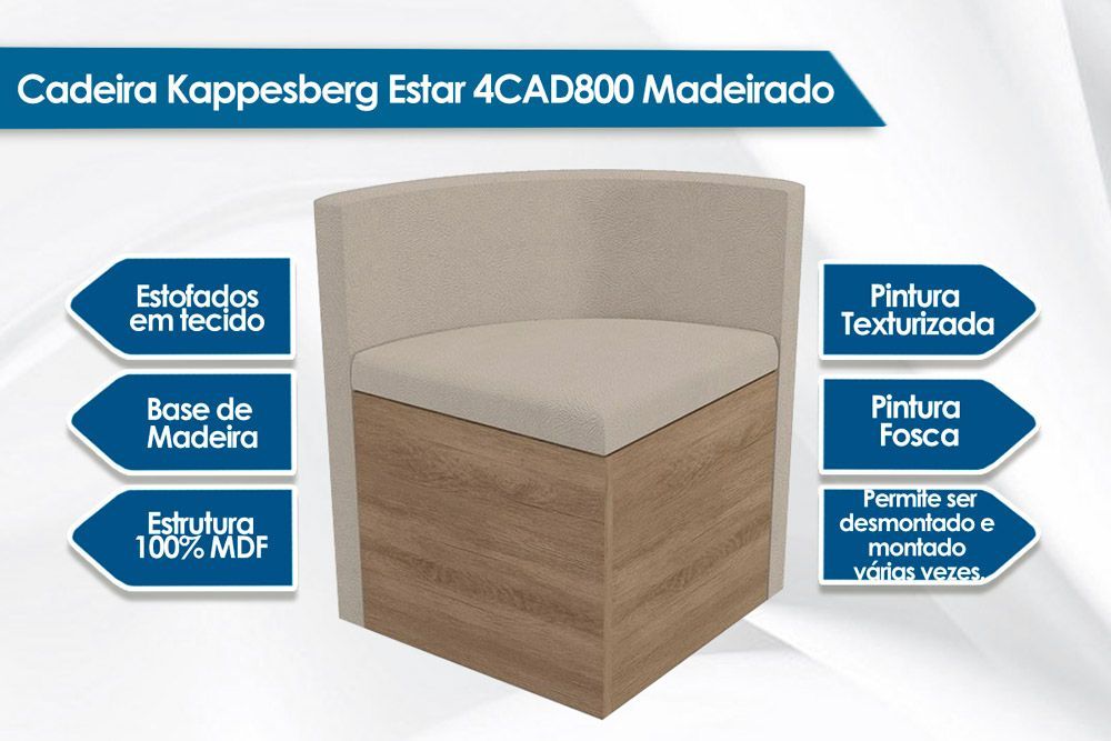 Cadeira Jantar 4CAD800 Kit 4 Un Kappesberg Cadeira Jantar 4CAD800 Kit 4 Un Kappesberg