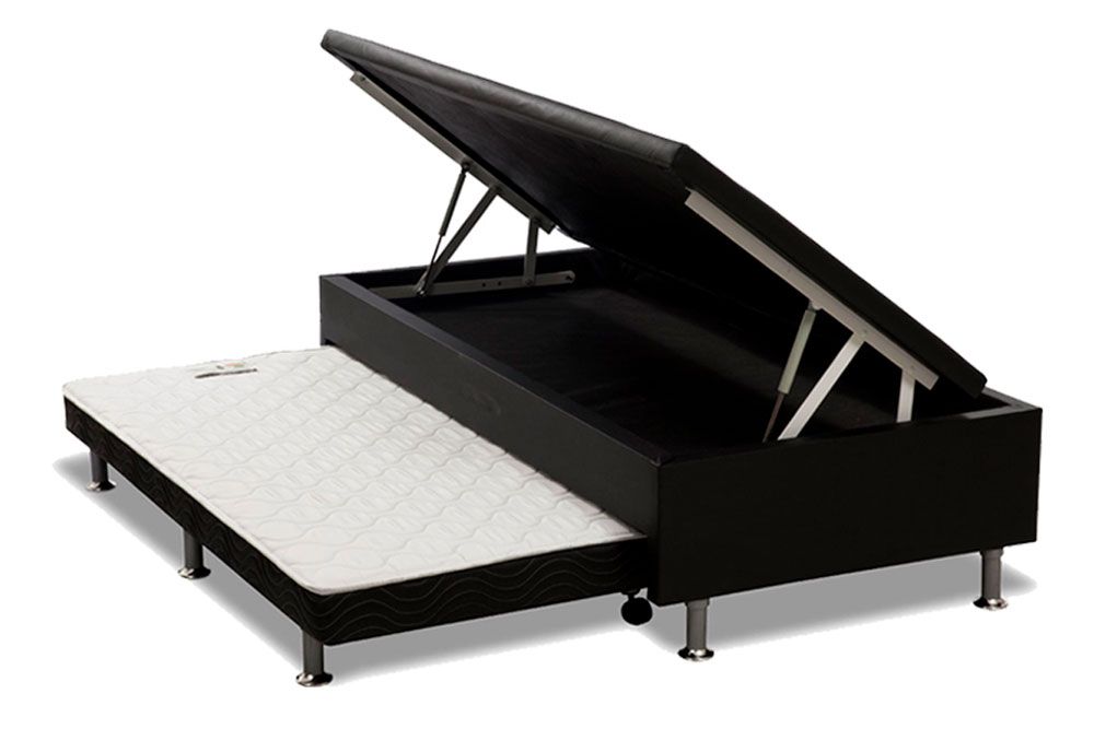 Cama Baú c/Aux CRC +Colchão Ortopédico Conforto Ultra Paropas