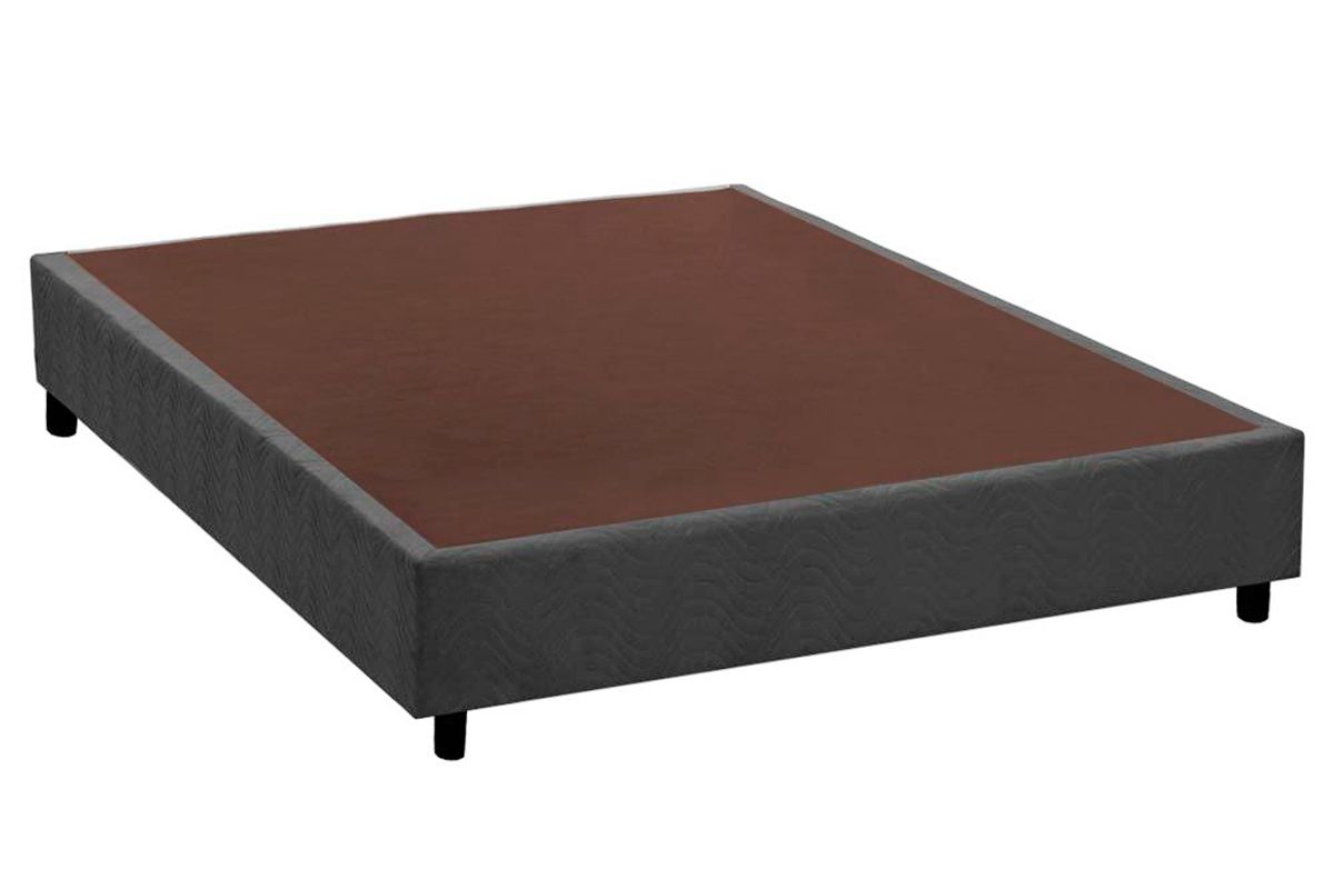 Cama Box Filhão Suede GrayCasal - 138x188x20