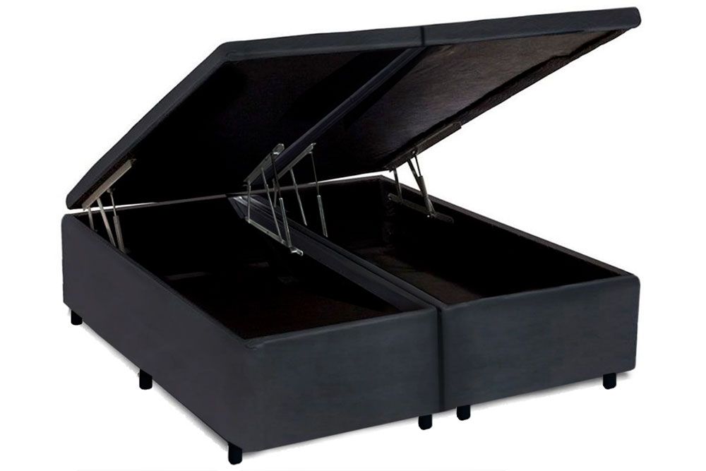 Cama Box Baú Universal Suede Gray - FilhãoQueen - 158x198x35