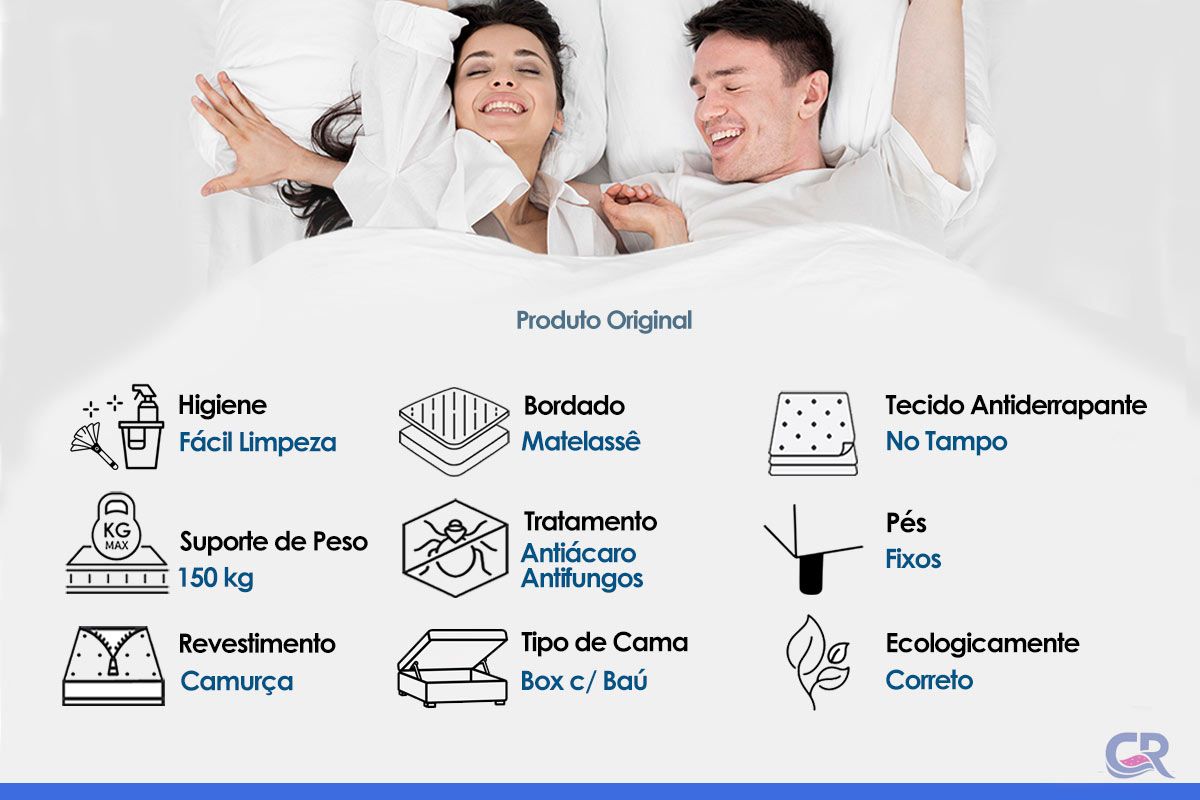 Cama Box Baú Filhão Suede Brown